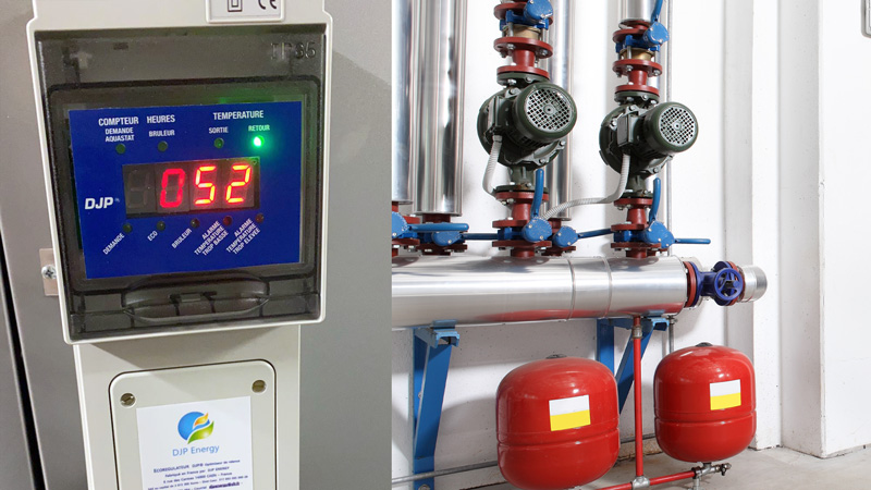 Éco-régulateur électronique installé sur tableau de distribution électrique